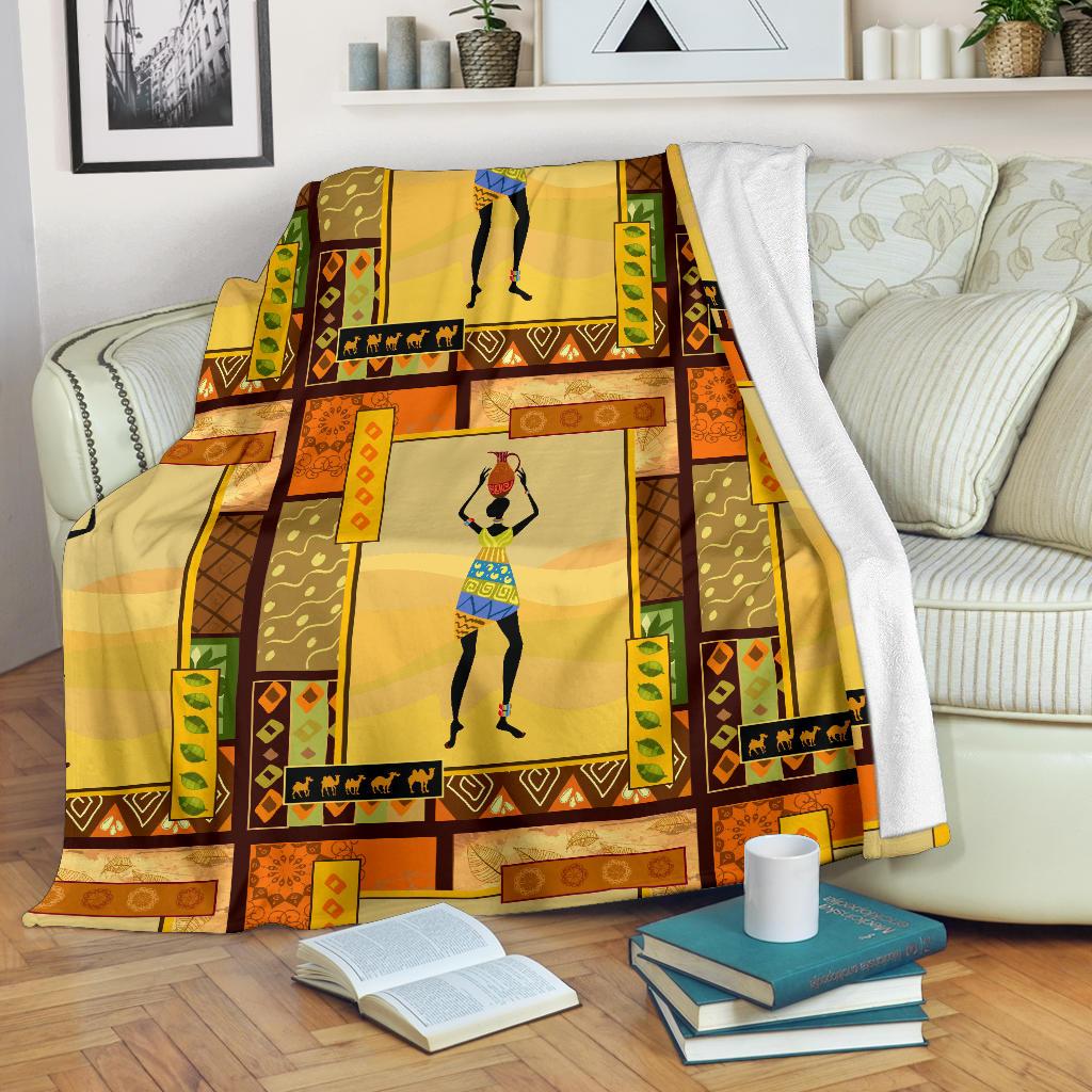 African Girl Design Fleece Blanket