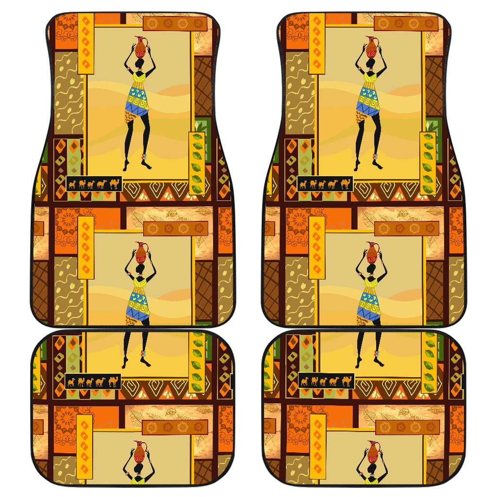 African Girl Design Front and Back Car Floor Mats