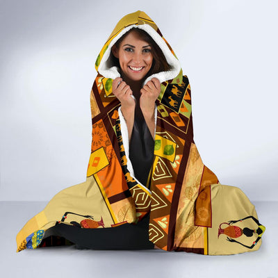 African Girl Design Hooded Blanket-JORJUNE.COM