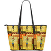 African Girl Design Large Leather Tote Bag