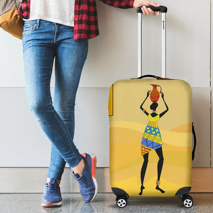 African Girl Design Luggage Cover Protector