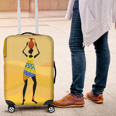 African Girl Design Luggage Cover Protector
