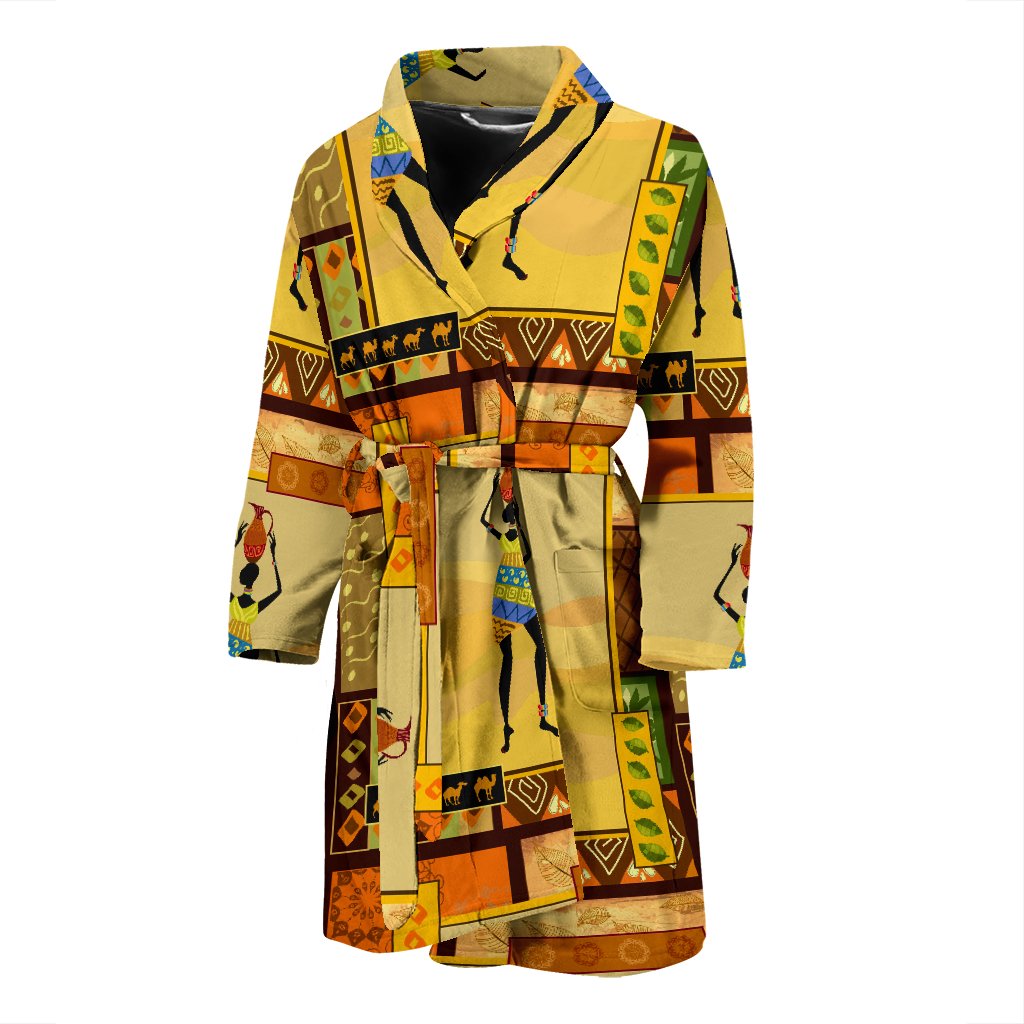 African Girl Design Men Bath Robe