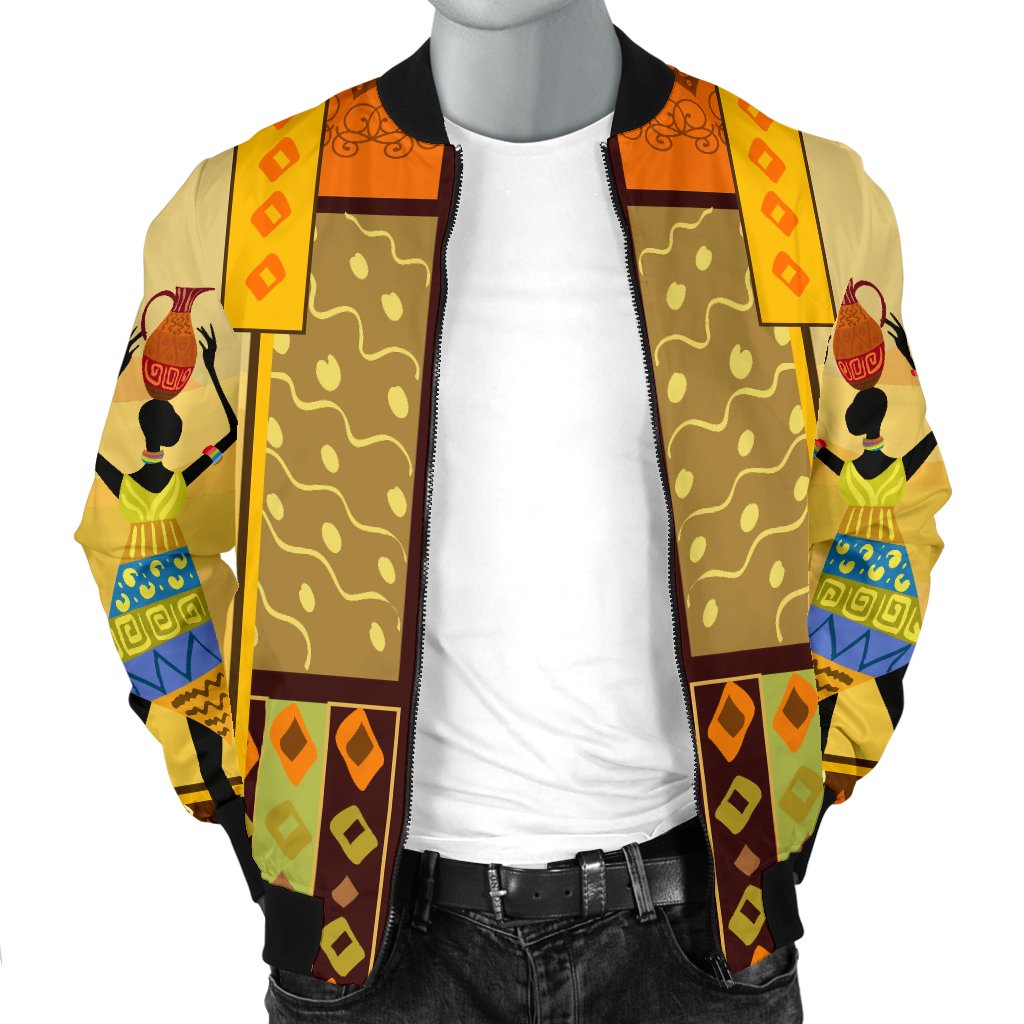 African Girl Design Men Casual Bomber Jacket-JorJune