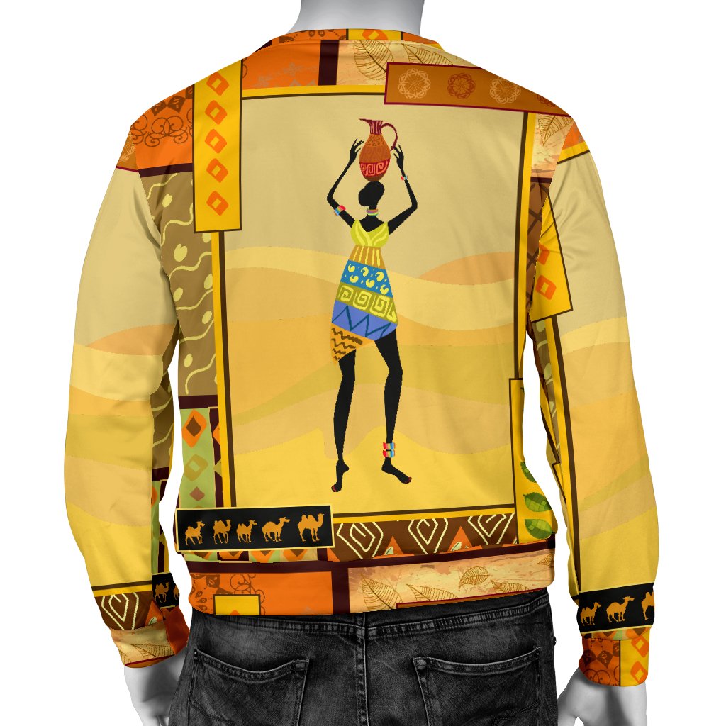 African Girl Design Men Crewneck Sweatshirt