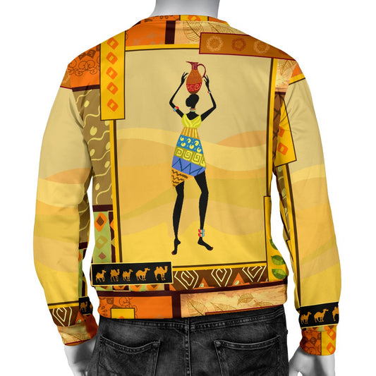 African Girl Design Men Crewneck Sweatshirt