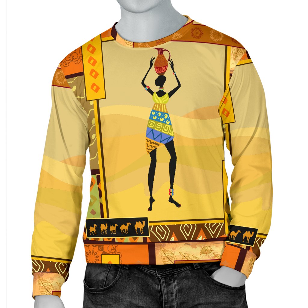 African Girl Design Men Crewneck Sweatshirt