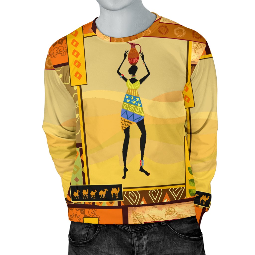 African Girl Design Men Crewneck Sweatshirt