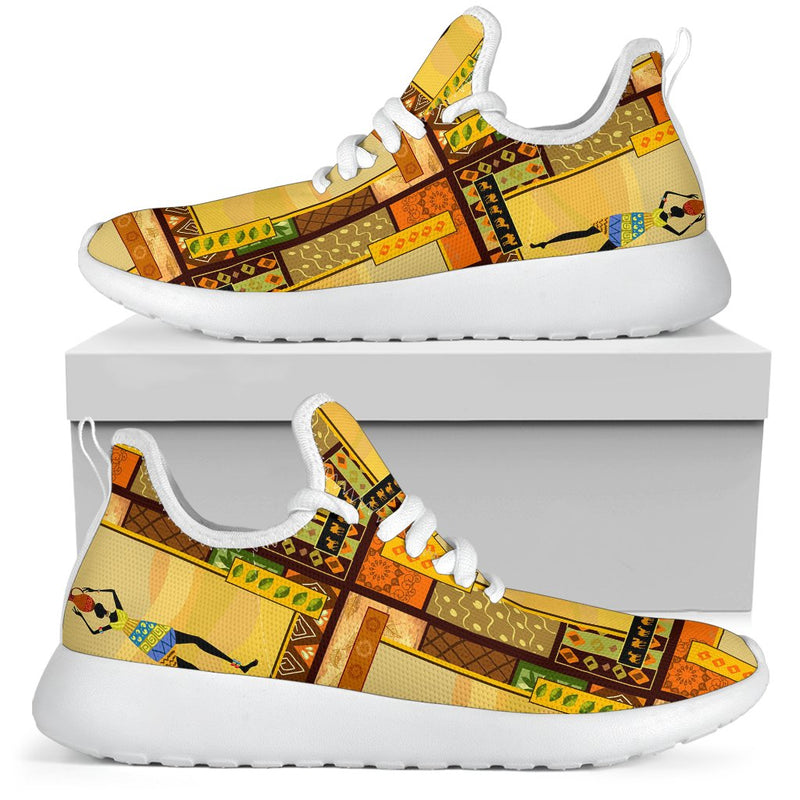 African Girl Design Mesh Knit Sneakers Shoes