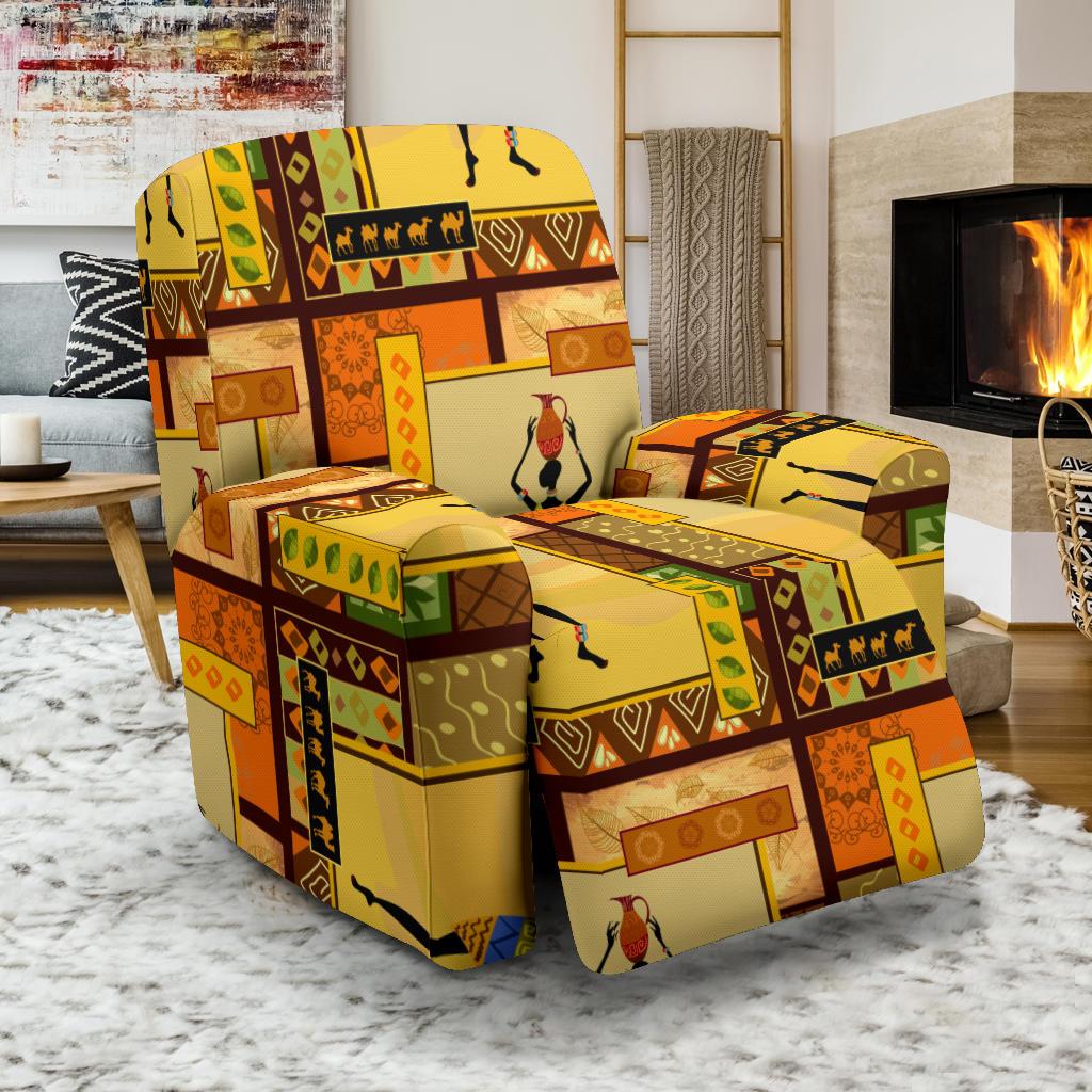African Girl Design Recliner Slipcover-JORJUNE.COM