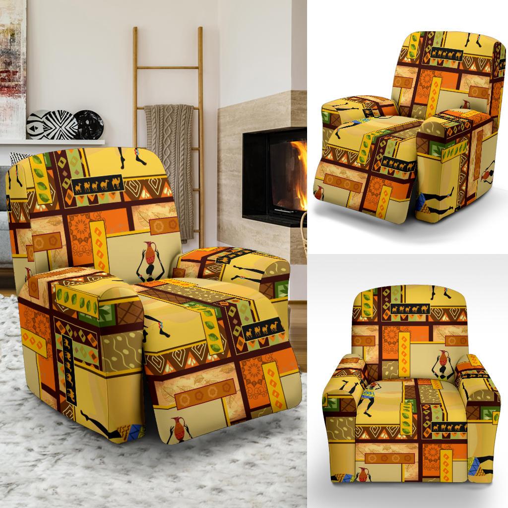 African Girl Design Recliner Slipcover-JORJUNE.COM