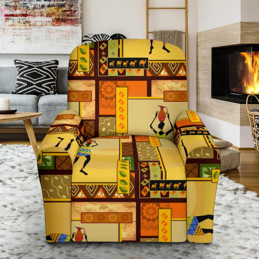 African Girl Design Recliner Slipcover-JORJUNE.COM