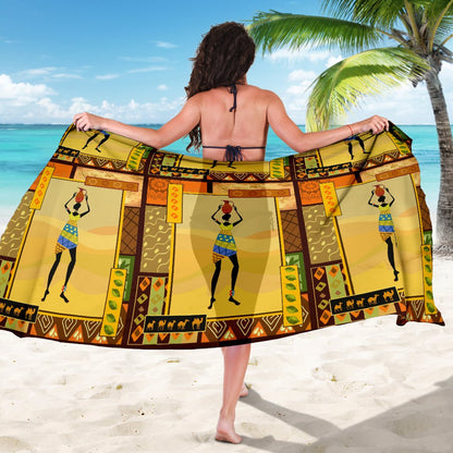 African Girl Design Sarong Pareo Wrap