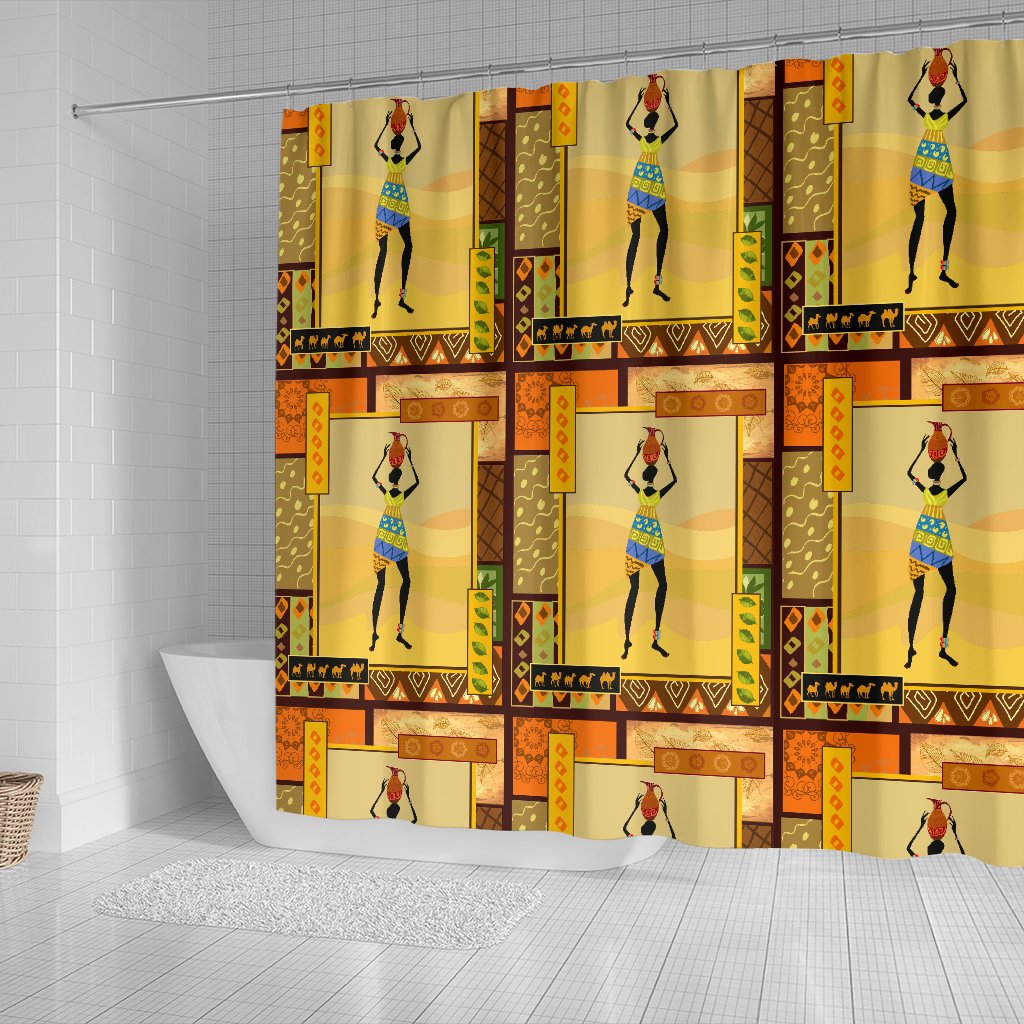 African Girl Design Shower Curtain