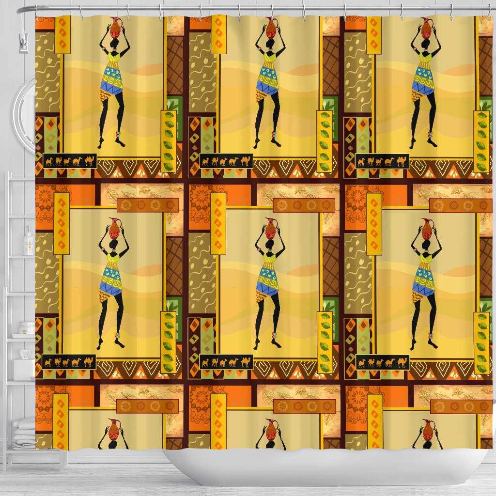 African Girl Design Shower Curtain