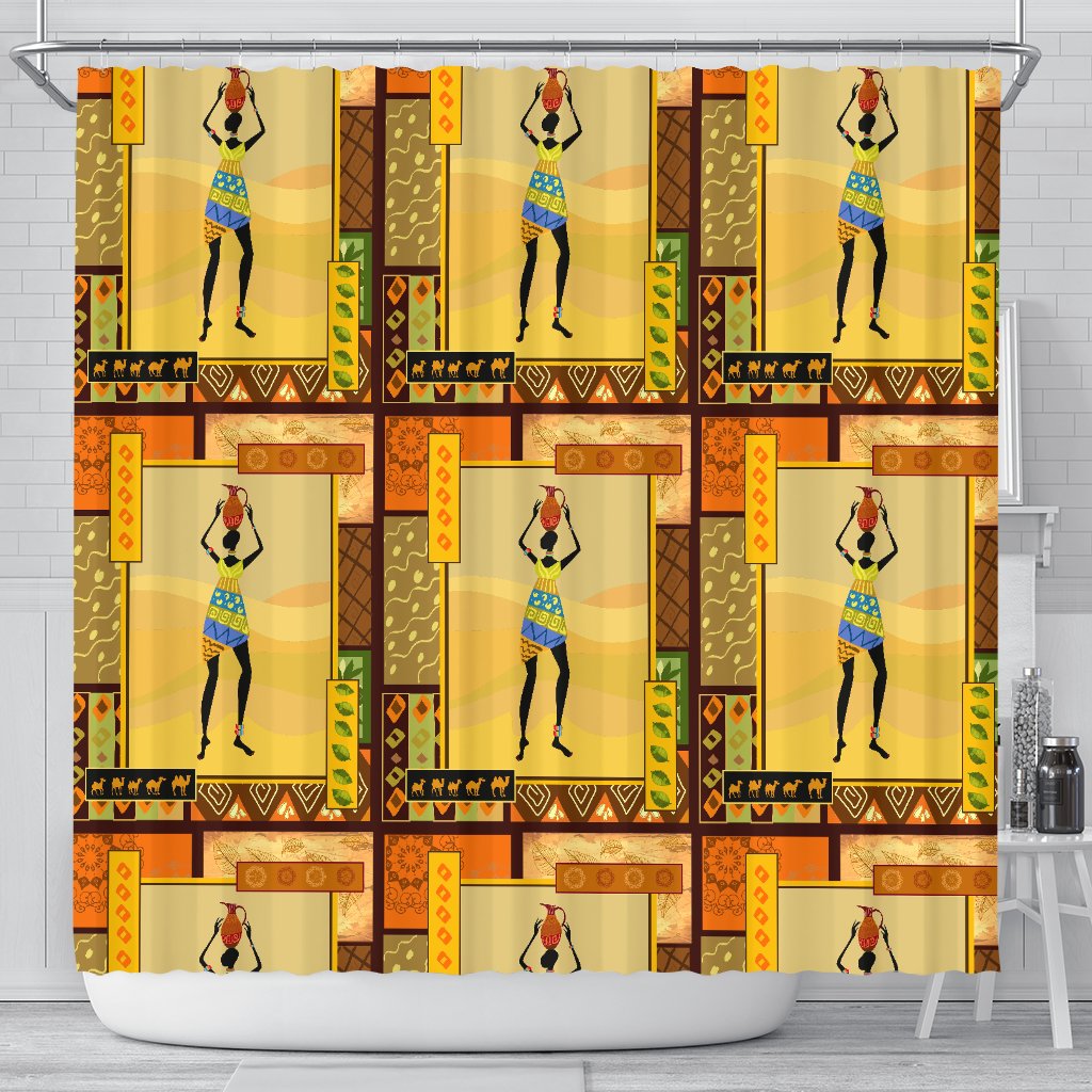 African Girl Design Shower Curtain