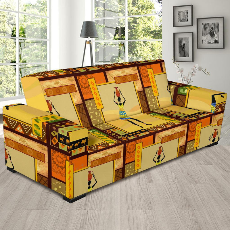 African Girl Design Sofa Slipcover-JORJUNE.COM