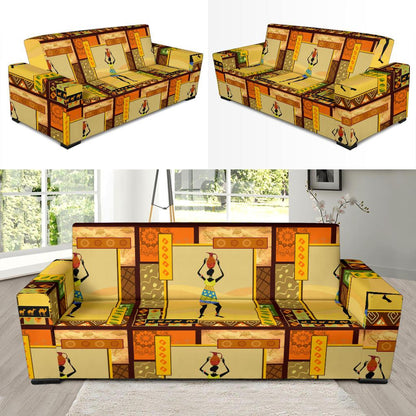 African Girl Design Sofa Slipcover-JORJUNE.COM