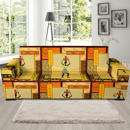 African Girl Design Sofa Slipcover-JORJUNE.COM