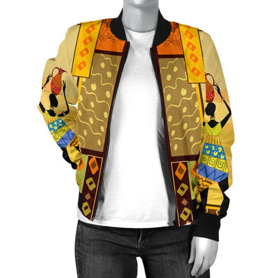 African Girl Design Women Casual Bomber Jacket