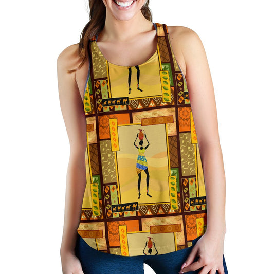 African Girl Design Women Racerback Tank Top