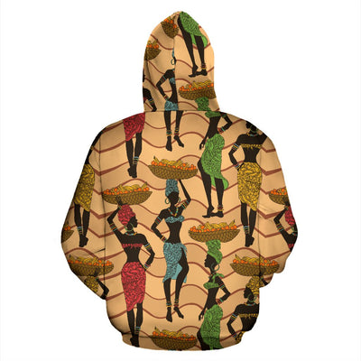 African Girl Pattern All Over Print Hoodie