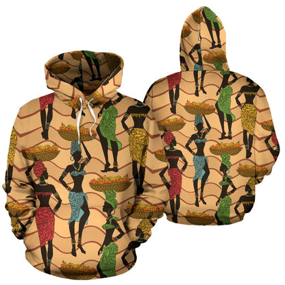 African Girl Pattern All Over Print Hoodie