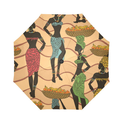 African Girl Pattern Automatic Foldable Umbrella