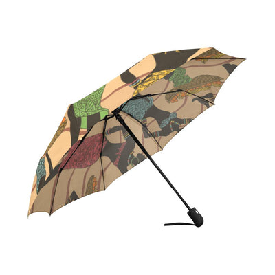 African Girl Pattern Automatic Foldable Umbrella