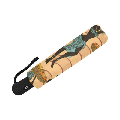 African Girl Pattern Automatic Foldable Umbrella