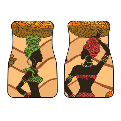 African Girl Pattern Car Floor Mats