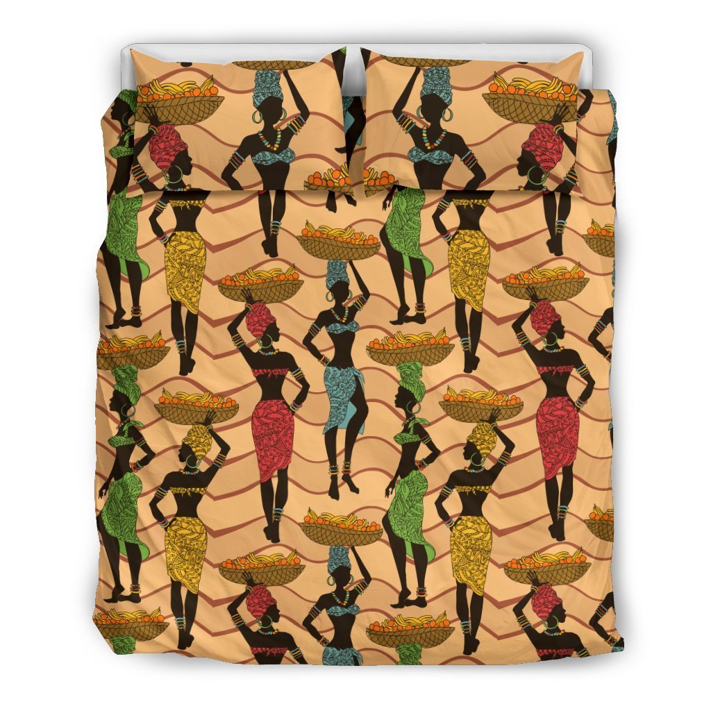African Girl Pattern Duvet Cover Bedding Set