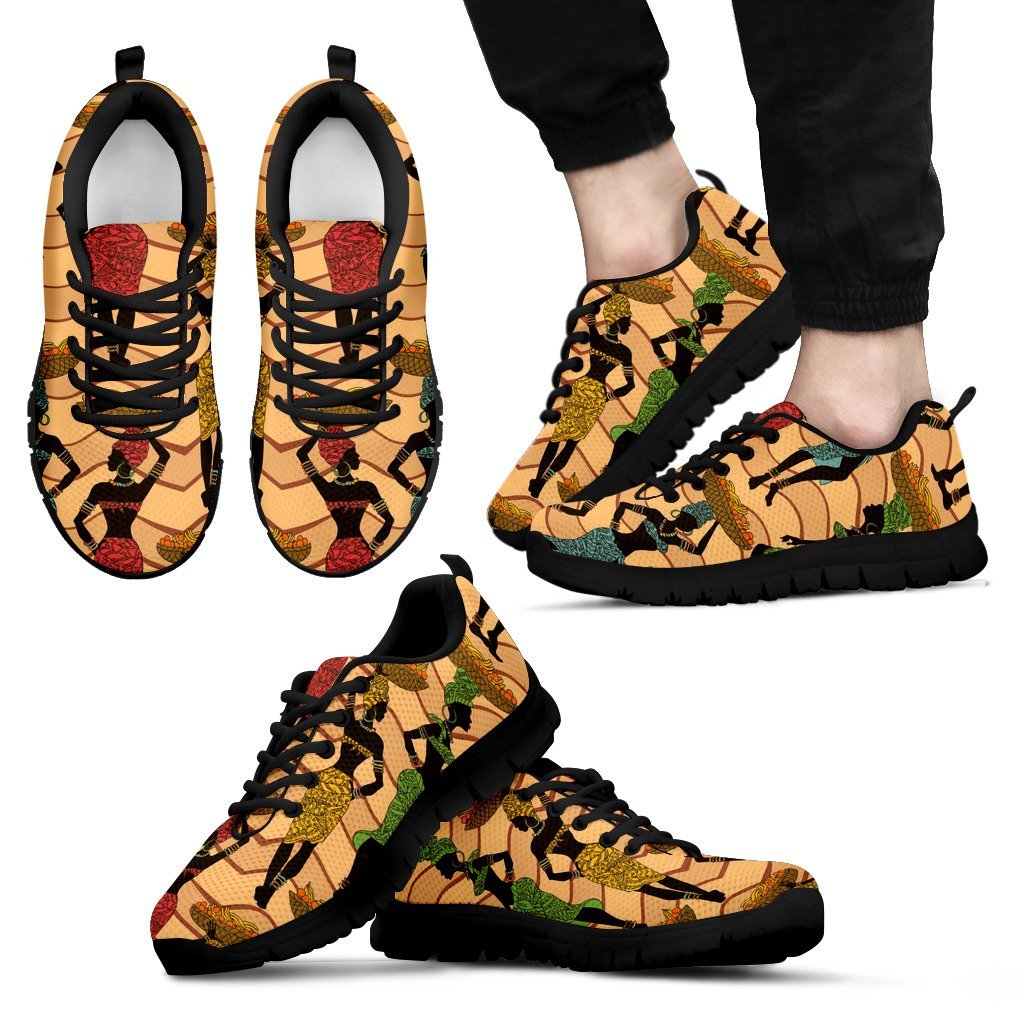 African Girl Pattern Men Sneakers