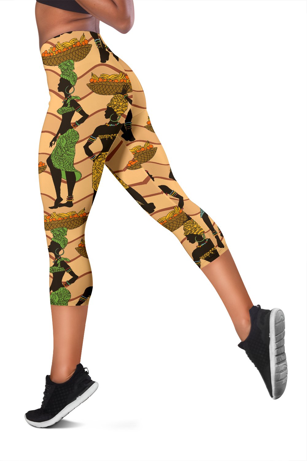 African Girl Pattern Women Capris