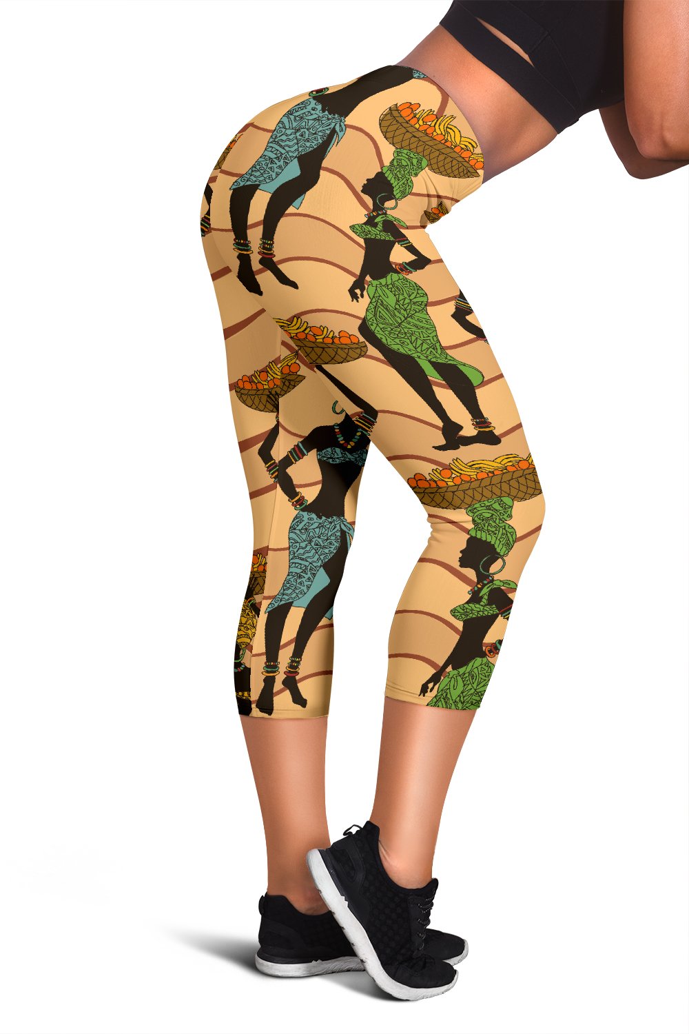African Girl Pattern Women Capris