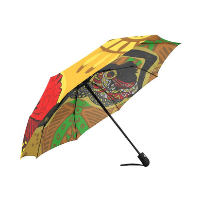 African Girl Print Automatic Foldable Umbrella