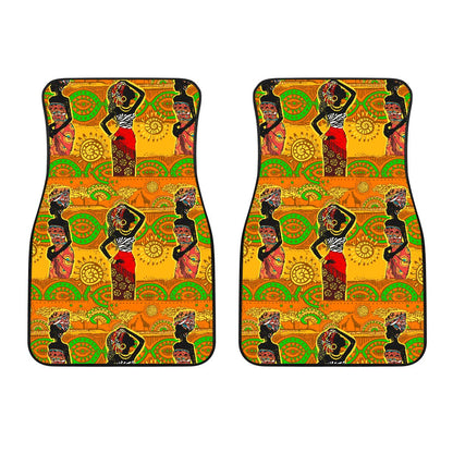 African Girl Print Car Floor Mats