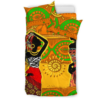 African Girl Print Duvet Cover Bedding Set