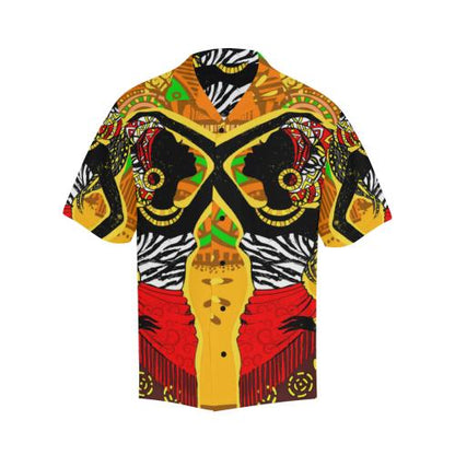African Girl Print Men Hawaiian Shirt