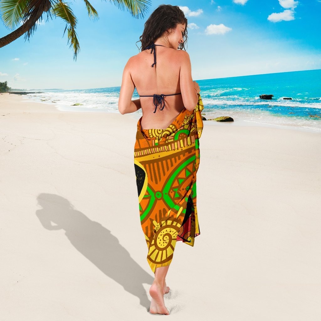 African Girl Print Beach Sarong Pareo Wrap