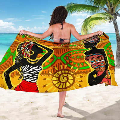 African Girl Print Beach Sarong Pareo Wrap