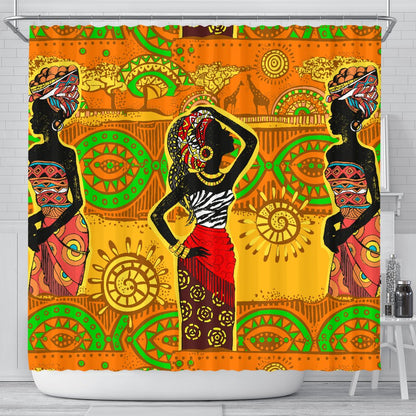 African Girl Print Shower Curtain