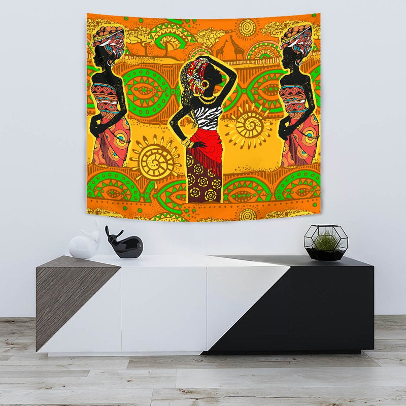 African Girl Print Wall Tapestry