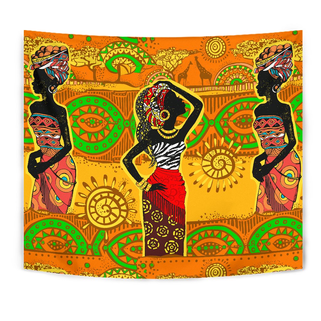 African Girl Print Wall Tapestry