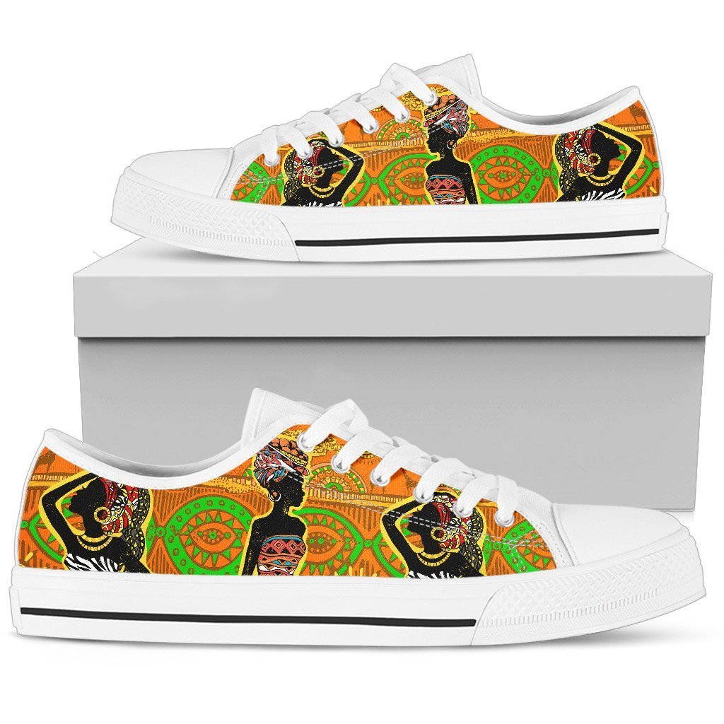 African Girl Print Women High Top Canvas Shoes