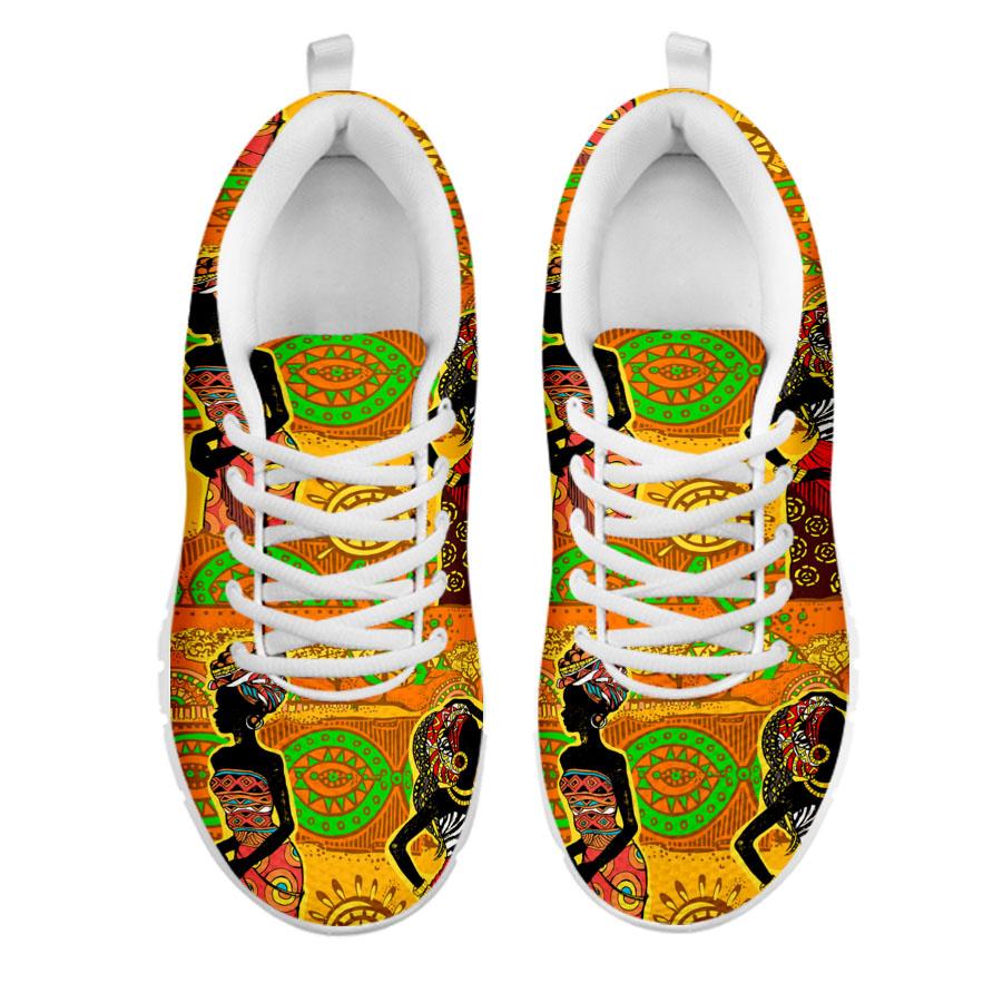 African Girl Print Women Sneakers Shoes