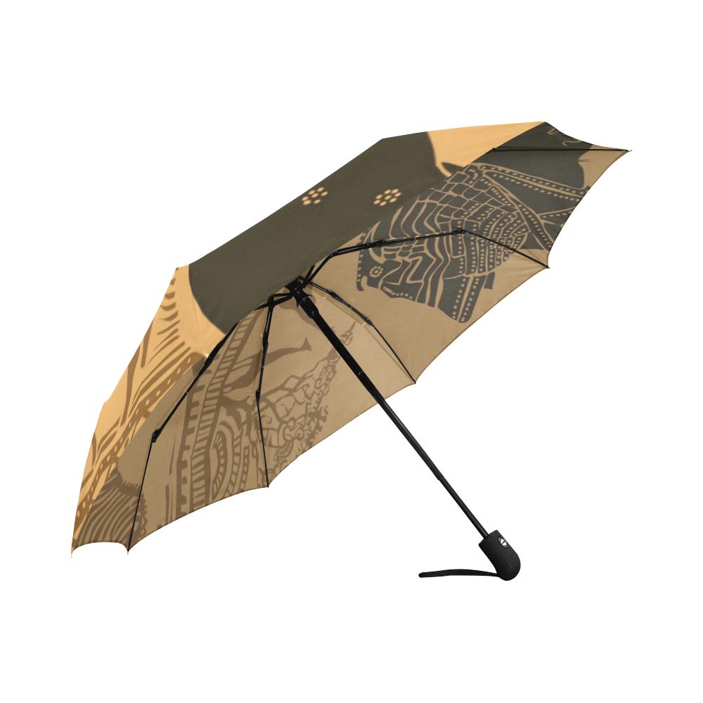 African Girl Safari Automatic Foldable Umbrella
