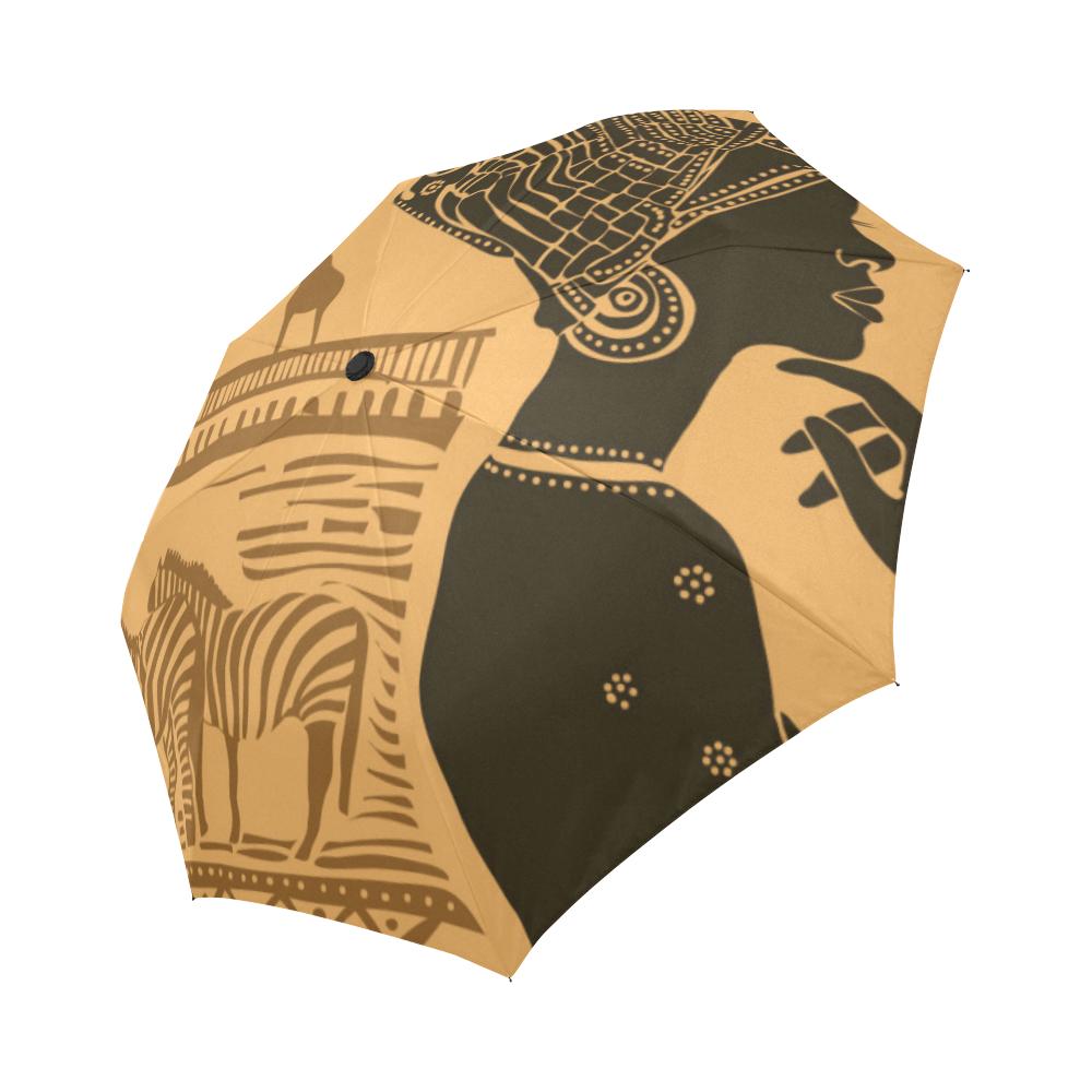 African Girl Safari Automatic Foldable Umbrella