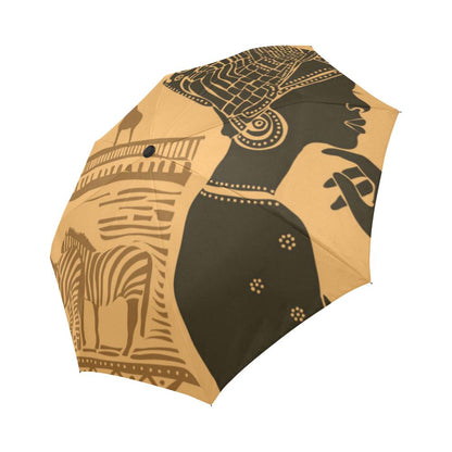 African Girl Safari Automatic Foldable Umbrella