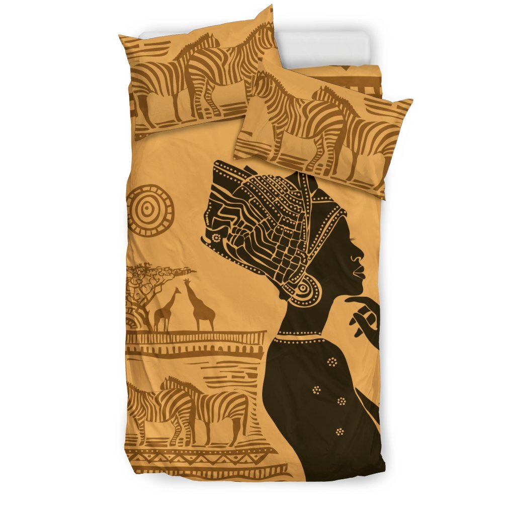 African Girl Safari Duvet Cover Bedding Set